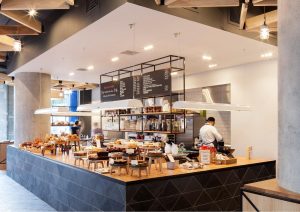 Slate tiles inside Gails Artisan Bakery