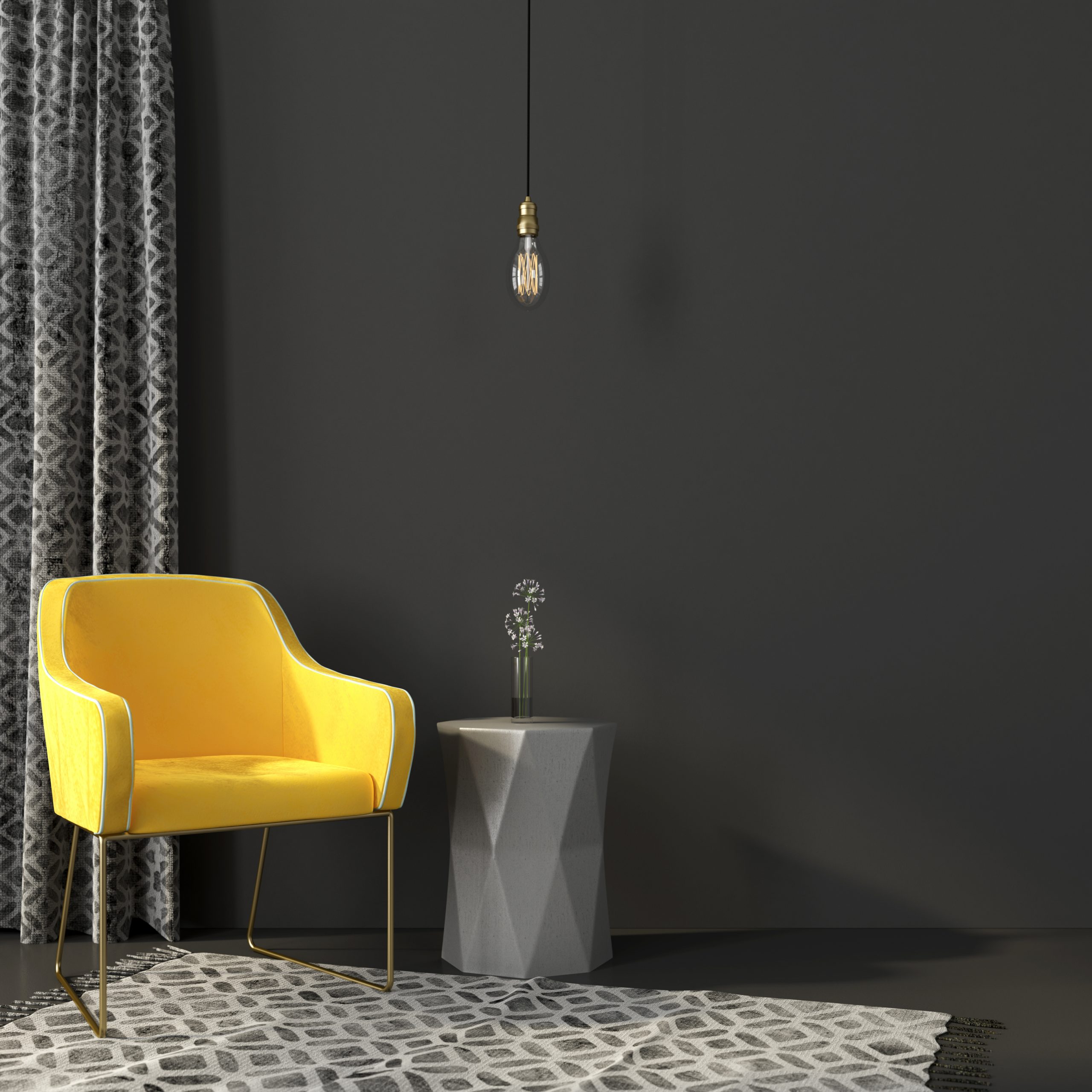 Grey and Yellow Interior