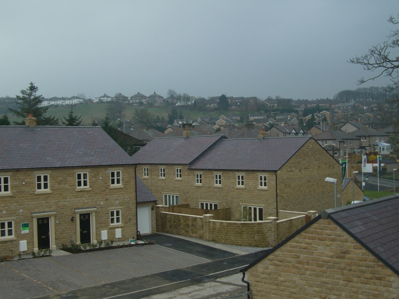 Slate roof houses on a new build development