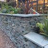 slate wall with plant features